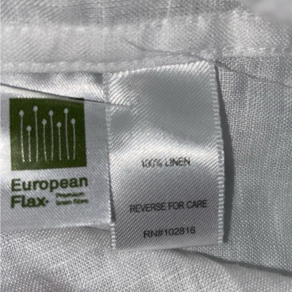 Garnet Hill Shirt Womens Size 16 White 100% Linen Button European Flax Coastal - Picture 6 of 7